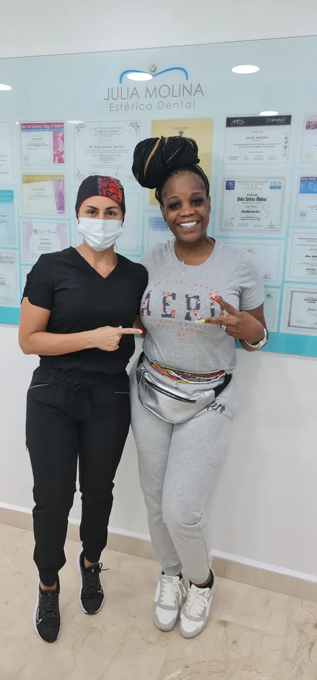 International dental patient with Dr. Julia Molina at her clinic